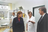 Minister Součková (left), Dr. Krynská (centre) during the opening of the new pulmonary pavilion, Zlín Hospital, 2002; Jana Krynská was the head of the pulmonary ward in 1997-2005.