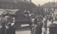 Arrival of the Red Army in Třebechovice pod Orebem, 1945