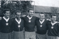 Pragovka players who played for the national team at that time, witness in the middle, 1960s