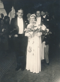 Wedding photograph of parents, 1933