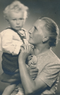 Jaromír Neumann with his grandmother Marie Černá, September 1951