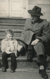 Jaromír Neumann with his father, Rumburk, 1953