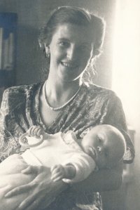 Jaromír Neumann with his mother, Varnsdorf, August 19, 1950