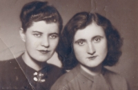 Eftichia Kiprovská (right) with a friend, Prague, 1950s