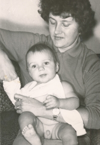 Martin Janíček with his mother, 1961