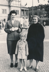Karel Navrátil with his mother and paternal grandmother, Prague, 1956