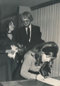 Photo from Karel Navrátil's wedding (the newlywed Navrátils are in the background)