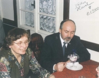 Next to President Václav Havel's autograph when visiting Karlova Studánka with husband, 2000