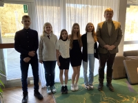 Pupils of Květnového vítězství Primary School with Josef Bečvář during the Stories of Our Neighbours project