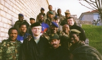 Josef Bečvář with students of the French gendarmerie course in Paris in 1993