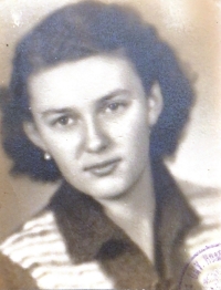 Věra Benešová during her studies at the grammar school - 1950s
