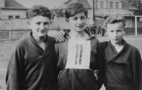 Zdeněk Chalupa (centre) with classmates, late 1940s