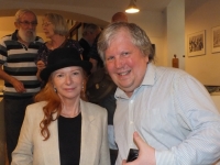 With Bára Štěpánová, opening of the exhibition "Petr Brukner: photography and Jan Hraběta: wood", Club 3. břeh, April 2024