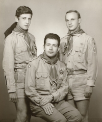 Václav Diviš as a scout leader with friends, 1970
