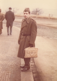 Václav Diviš as a soldier of basic military service, 1968