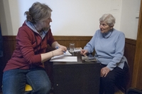 Jana Jelínková in the Post Bellum studio before the interview (2025)