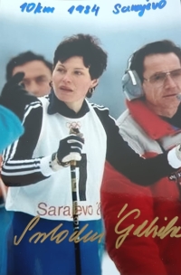 Signed photo of Gabriela Soukalová, Sarajevo, 1984