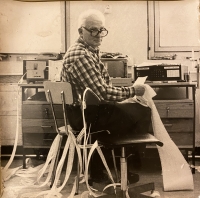 Zdeněk Beran at work at Secheza in Lovosice, 1970