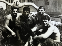 "Pigeons" with lance corporal Karel Přibyl (first from the right), 1970