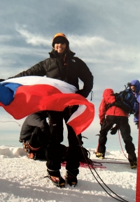 Michelle's daughter Jana Chan with Czech flag on top