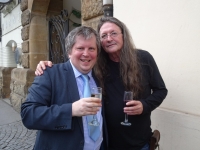 With Ivan Hlas, opening of the exhibition "Kamil Lhoták: Time of Miracles and Inventions", Moderna Gallery, June 2016