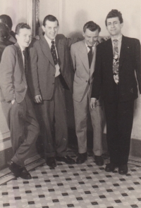 Josef Jelínek (second left) at Grandhotel Pupp, Karlovy Vary, 1950s
