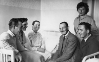 František Vrbata (sitting on the far right), a cousin of the mother of the witness, who was unfairly sentenced to prison in the 1950s