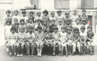 Martin Fryč at primary school in Košíře, 1977