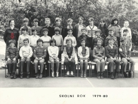 At the primary school in Košíri, 1980