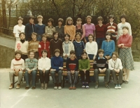At the primary school in Košíře, 1982