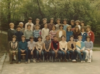 At the primary school in Košíře, 1983