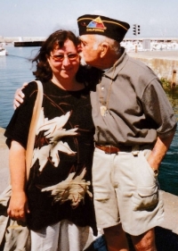 With US veteran Eric O. Peterson, Normandy, 2004