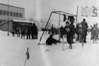 Pamětník během závodu sdruženého v Albrechticích, 1975-1976