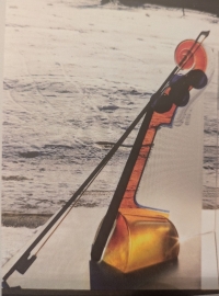Olive's unique glass work: Cello - In Honour of Antonio Stradivari - a combined work from 1997