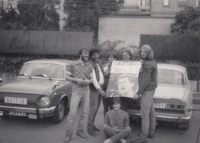 Petr Procházka s přáteli na Folkové Lipnici, 1988