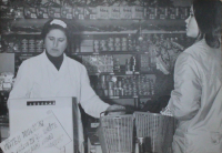 Růžena Dlabalová, cashier, Benešov, 1960