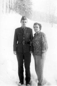 Petr Štěpánek with his mother in Rokytnice nad Jizerou in 1976