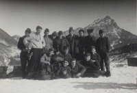 Zdeněk Chalupa (second from the left, in civilian clothes) during basic military service in Martin, near Martin, 1957-1959