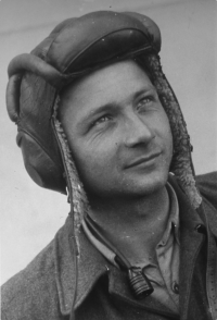 In tank uniform during basic military service in Martin, 1957-1959