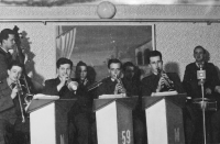 Zdeněk Chalupa (second from left) in a military band during basic military service in Martin, near Martin, 1957-1959