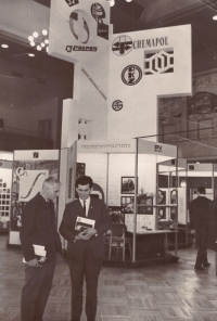 Zdeněk Beran (left) at a trade fair, early 1960s