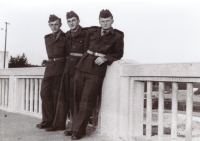 Zdeněk Beran (centre) served with the Auxiliary Technical Battalions, 1951 or 1952