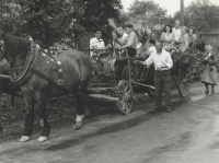 Wedding carriage carrying the newlyweds Dřevojánek (1959).