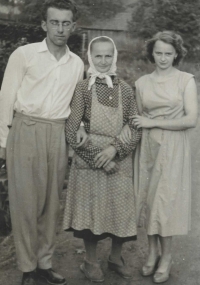 Rut with her mother Emilia Zubíková and husband Teodor Dřevojánek