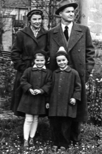 Tomáš Klepek with his parents and sister, mid 1950s