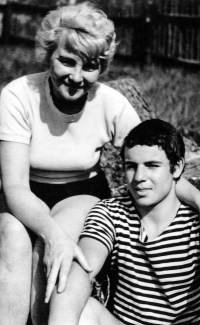 Tomáš Klepek with his mother, 1960s