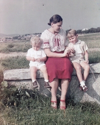 Petr and Jiří with their mother near Křižanov