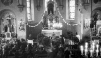 Interior of St. Catherine's Church in Štěpánkovice, 1930s