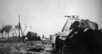 Destroyed German tanks southeast of Štěpánkovice, 1945