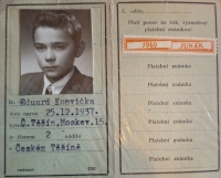 Skautský průkaz Eduarda Konvičky